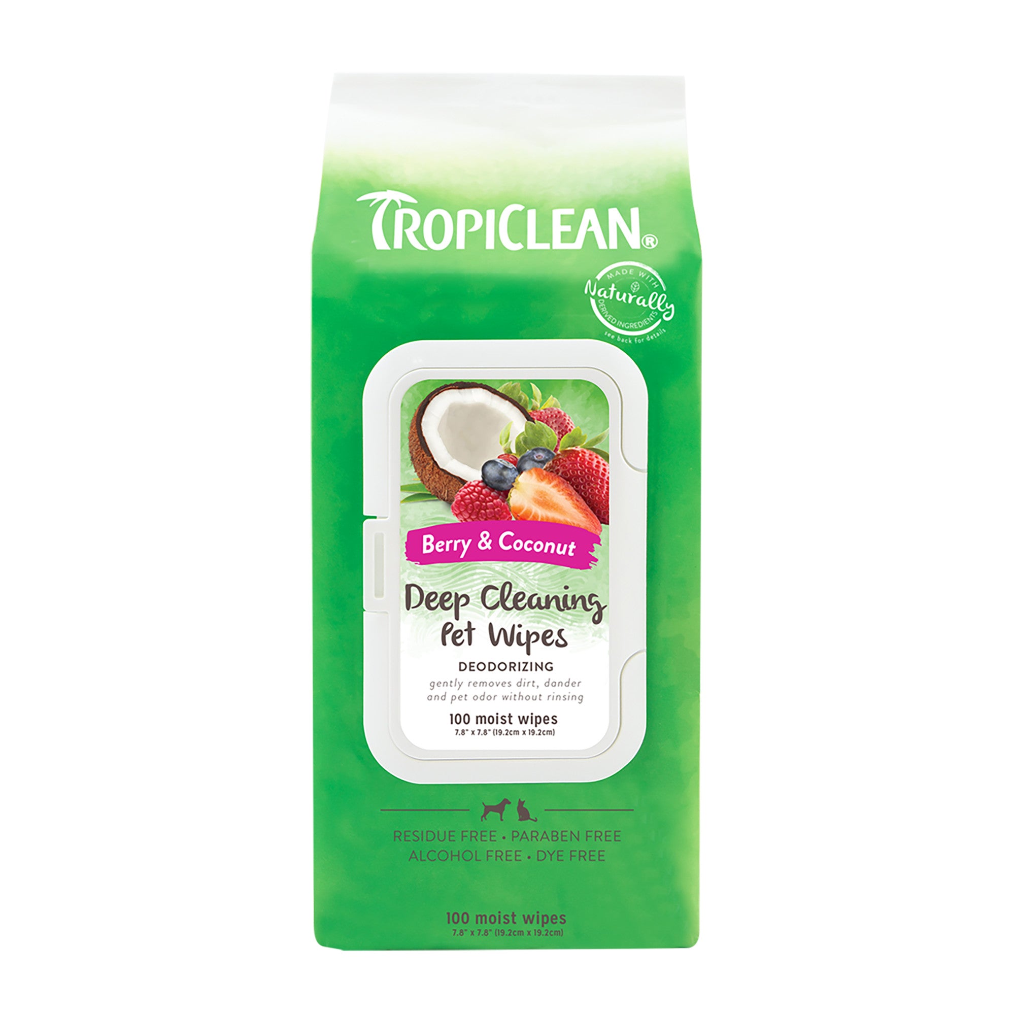 TropiClean Chusteczki Berry & Coconut | dla Kota i Psa | 100szt